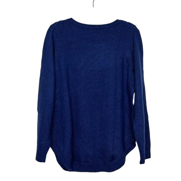 C. Wonder NWOT Sweater M Wool Blend‎ Womens Blue Cable Knit Pullover Size Medium - Picture 2 of 11